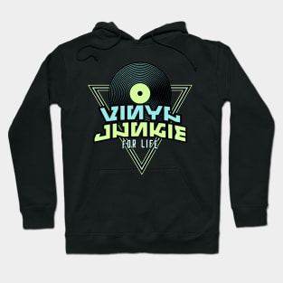 VINYL JUNKIE  - For Life (blue/lime) Hoodie